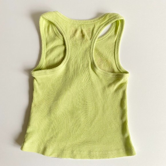 Cherokee Girl's Green Glitter Ribbed Butterfly Tank Top Size 2 - Picture 3 of 4